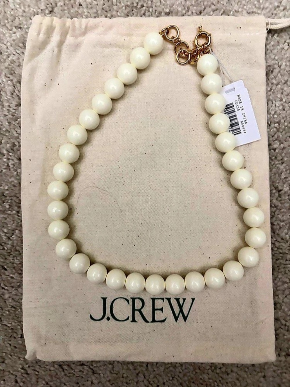 J.CREW Chunky Beaded Necklace White NWT